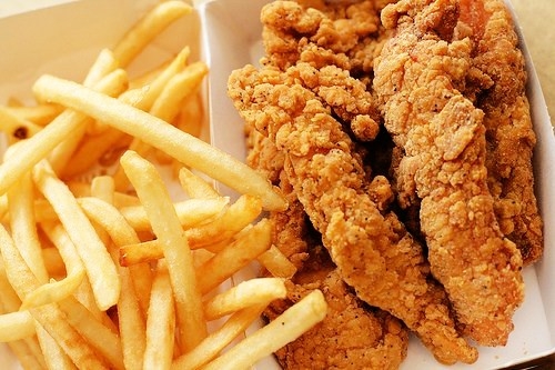 Chicken Strips Served with Fries & Coleslaw