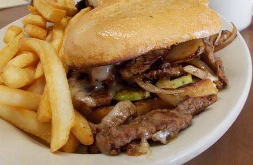 Steak Sandwich Served with Fries & Coleslaw